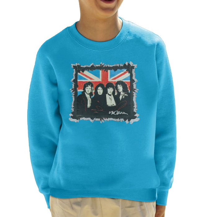 Sidney Maurer Original Portrait Of Queen Union Jack Kids Sweatshirt - Kids Boys Sweatshirt