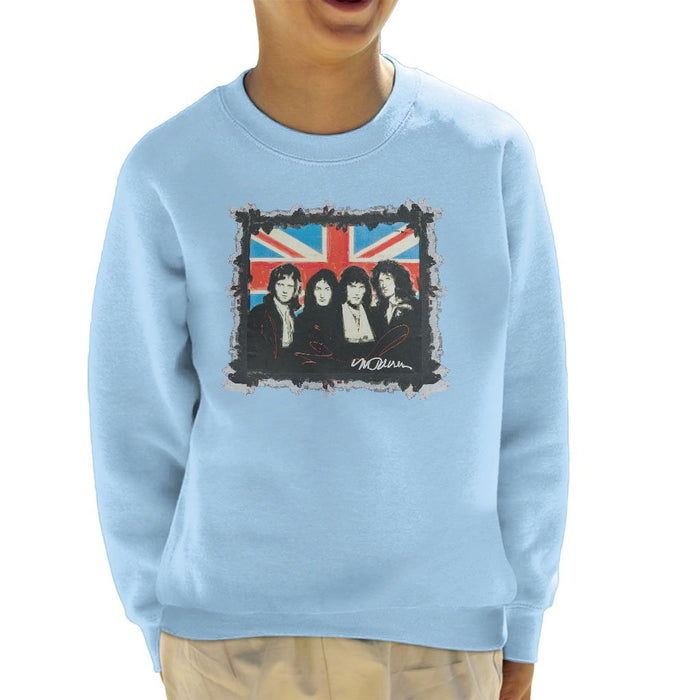Sidney Maurer Original Portrait Of Queen Union Jack Kids Sweatshirt - Kids Boys Sweatshirt