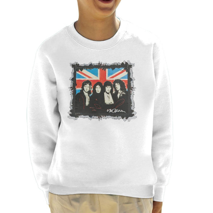 Sidney Maurer Original Portrait Of Queen Union Jack Kids Sweatshirt - Kids Boys Sweatshirt