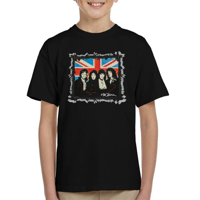 Sidney Maurer Original Portrait Of Queen Union Jack Kids T-Shirt - Kids Boys T-Shirt