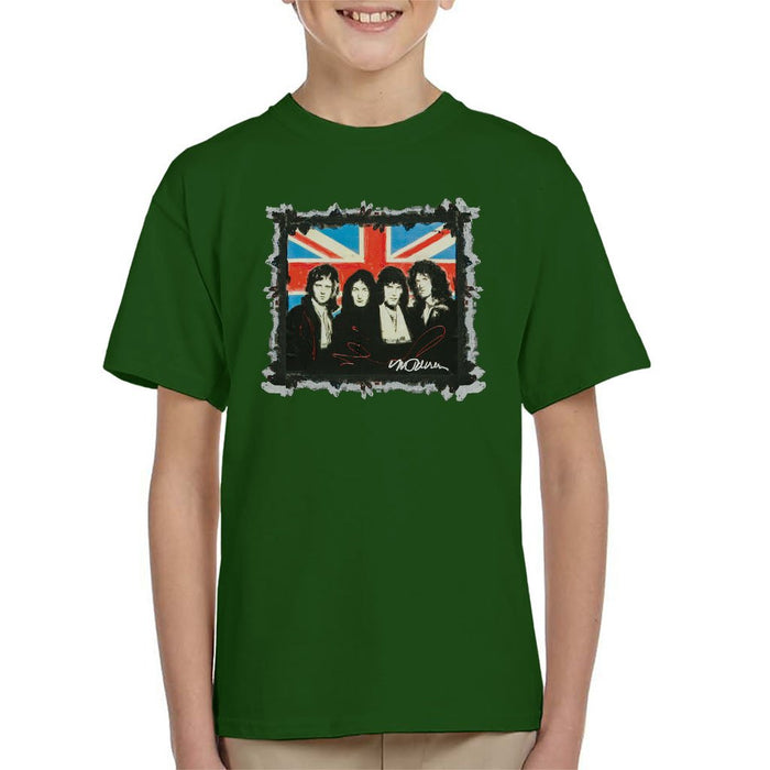 Sidney Maurer Original Portrait Of Queen Union Jack Kids T-Shirt - Kids Boys T-Shirt