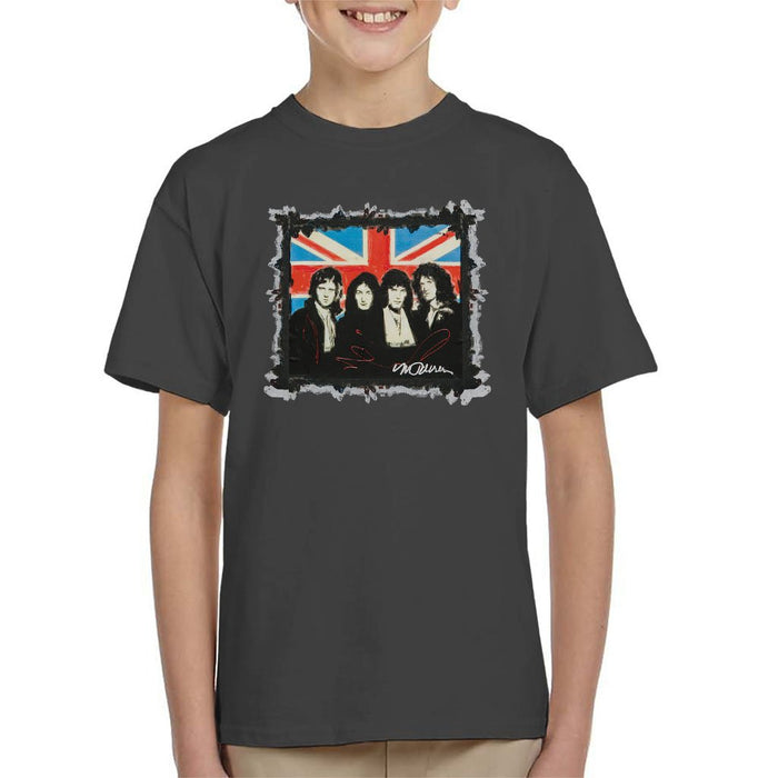 Sidney Maurer Original Portrait Of Queen Union Jack Kids T-Shirt - Kids Boys T-Shirt