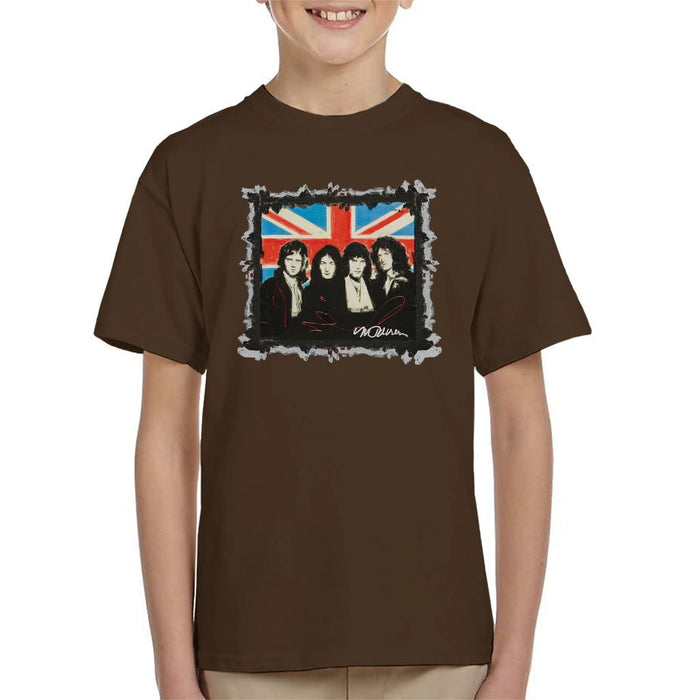 Sidney Maurer Original Portrait Of Queen Union Jack Kids T-Shirt - Kids Boys T-Shirt
