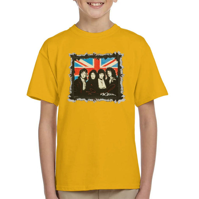 Sidney Maurer Original Portrait Of Queen Union Jack Kids T-Shirt - Kids Boys T-Shirt