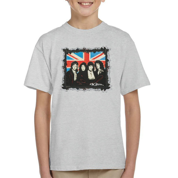 Sidney Maurer Original Portrait Of Queen Union Jack Kids T-Shirt - Kids Boys T-Shirt