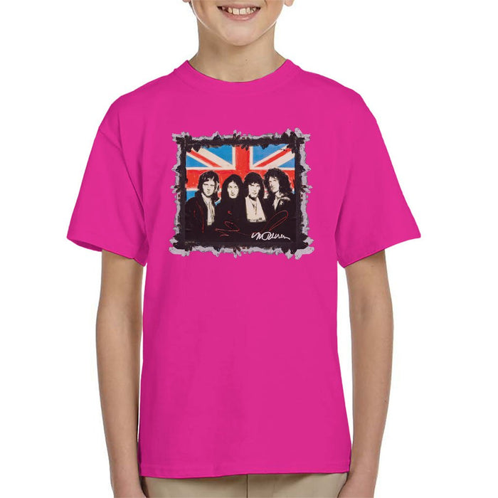 Sidney Maurer Original Portrait Of Queen Union Jack Kids T-Shirt - Kids Boys T-Shirt