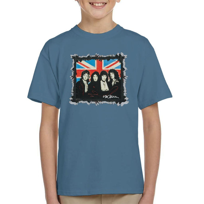 Sidney Maurer Original Portrait Of Queen Union Jack Kids T-Shirt - Kids Boys T-Shirt