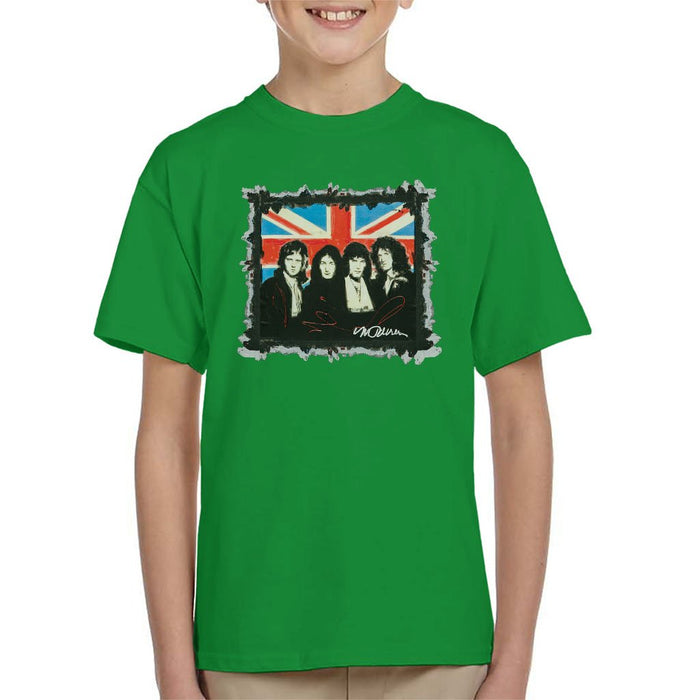 Sidney Maurer Original Portrait Of Queen Union Jack Kids T-Shirt - Kids Boys T-Shirt