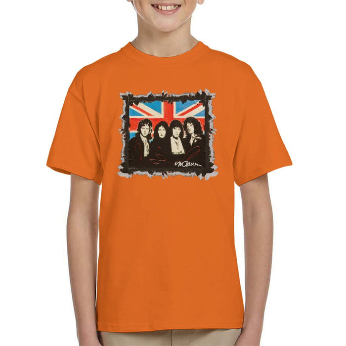 Sidney Maurer Original Portrait Of Queen Union Jack Kids T-Shirt - Kids Boys T-Shirt