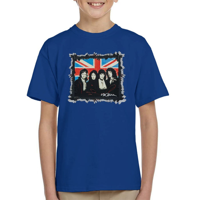 Sidney Maurer Original Portrait Of Queen Union Jack Kids T-Shirt - Kids Boys T-Shirt