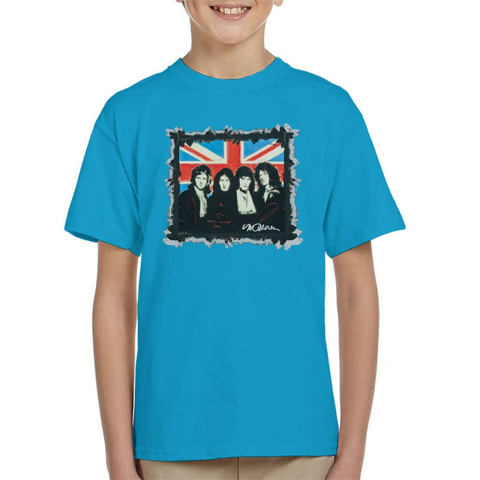 Sidney Maurer Original Portrait Of Queen Union Jack Kids T-Shirt - Kids Boys T-Shirt