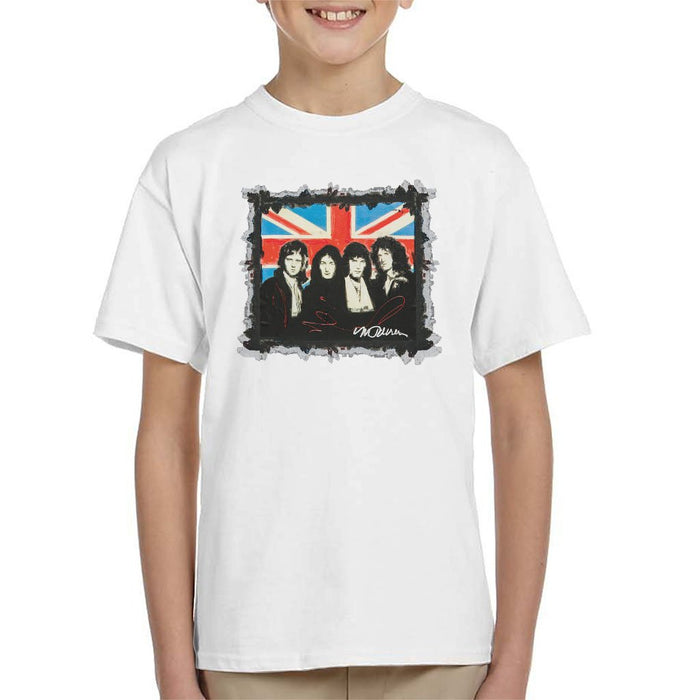 Sidney Maurer Original Portrait Of Queen Union Jack Kids T-Shirt - Kids Boys T-Shirt