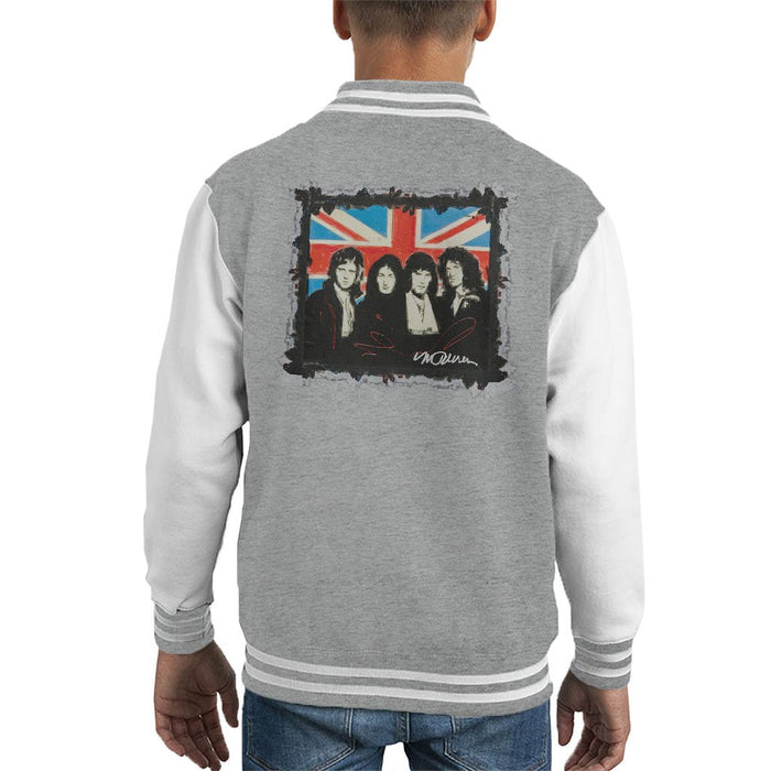 Sidney Maurer Original Portrait Of Queen Union Jack Kids Varsity Jacket - Kids Boys Varsity Jacket