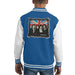 Sidney Maurer Original Portrait Of Queen Union Jack Kids Varsity Jacket - X-Small (3-4 yrs) / Royal/White - Kids Boys Varsity Jacket