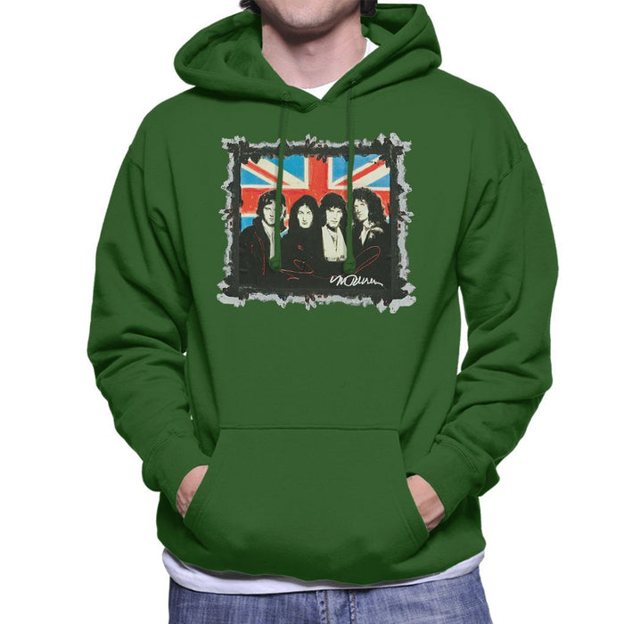 Sidney Maurer Original Portrait Of Queen Union Jack Mens Hooded Sweatshirt - Mens Hooded Sweatshirt