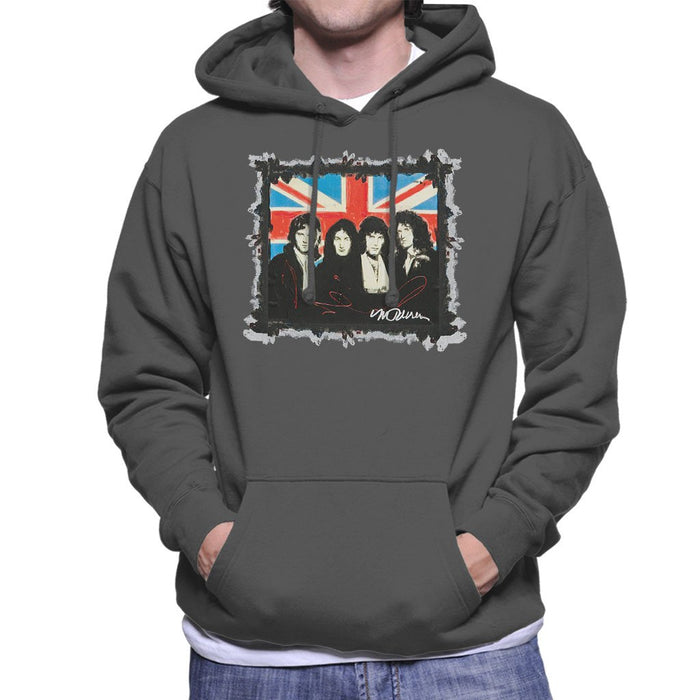 Sidney Maurer Original Portrait Of Queen Union Jack Mens Hooded Sweatshirt - Mens Hooded Sweatshirt
