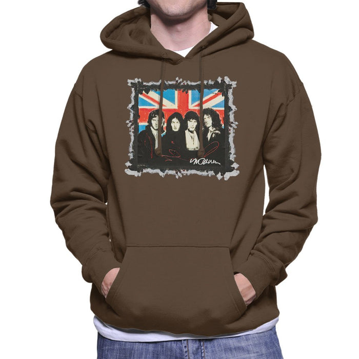 Sidney Maurer Original Portrait Of Queen Union Jack Mens Hooded Sweatshirt - Mens Hooded Sweatshirt
