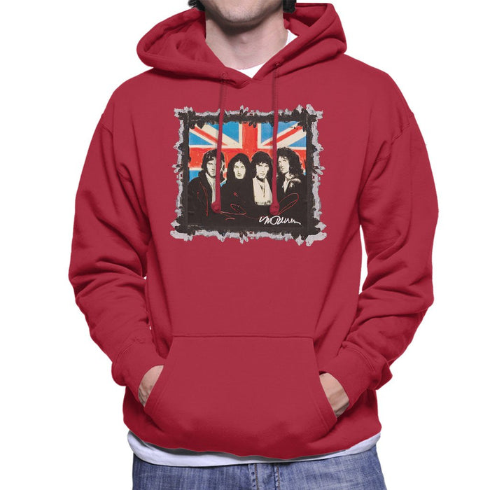 Sidney Maurer Original Portrait Of Queen Union Jack Mens Hooded Sweatshirt - Mens Hooded Sweatshirt
