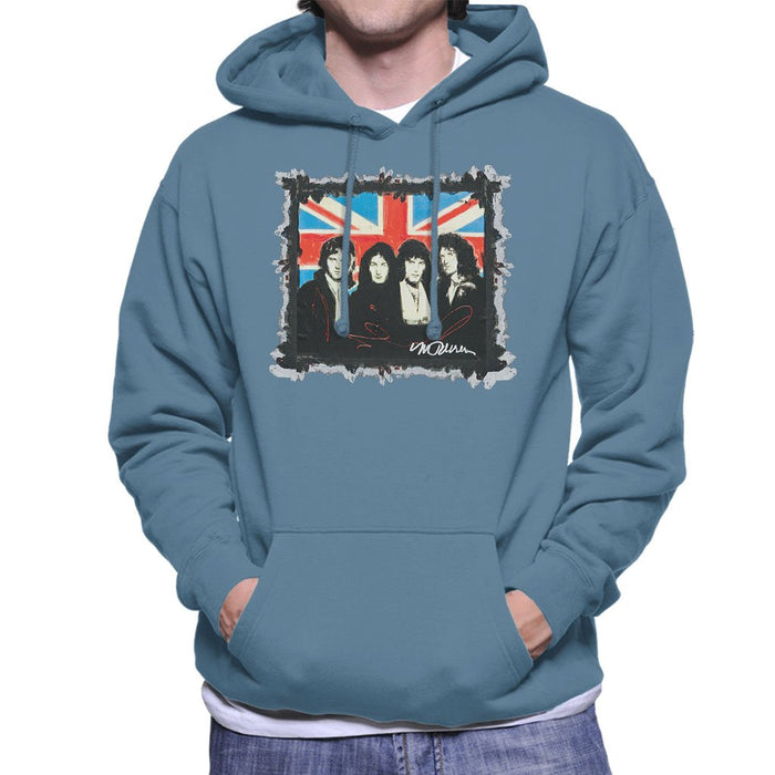 Sidney Maurer Original Portrait Of Queen Union Jack Mens Hooded Sweatshirt - Mens Hooded Sweatshirt