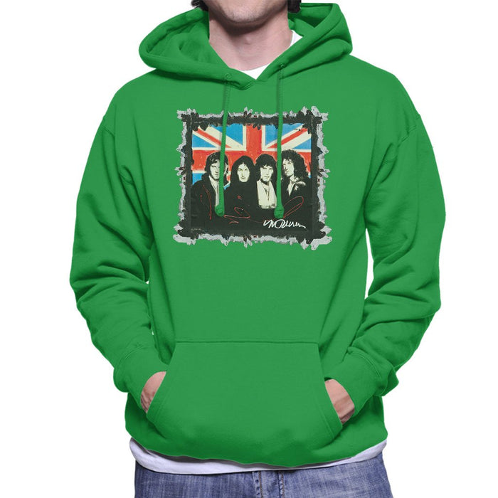 Sidney Maurer Original Portrait Of Queen Union Jack Mens Hooded Sweatshirt - Mens Hooded Sweatshirt