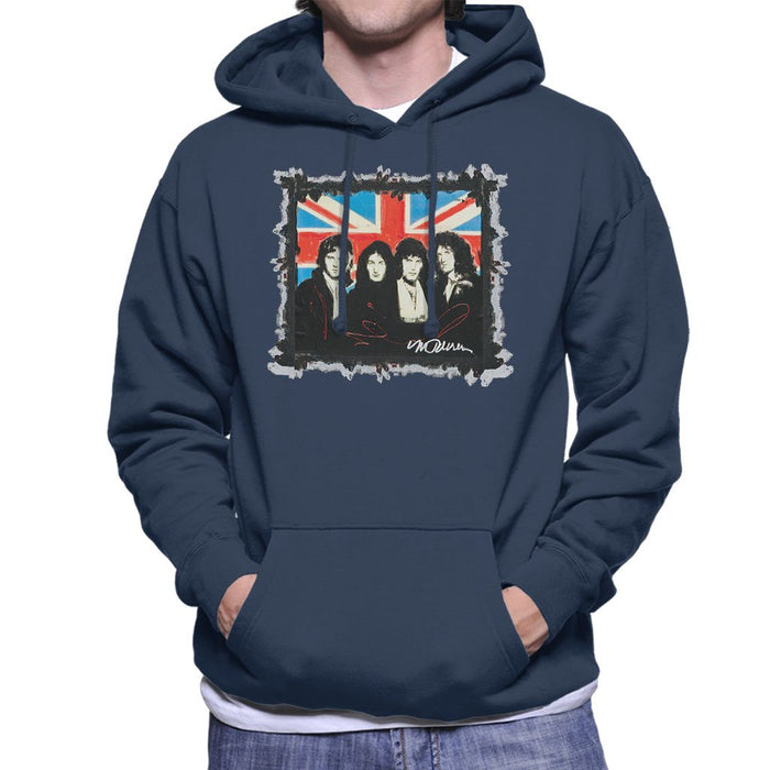 Sidney Maurer Original Portrait Of Queen Union Jack Mens Hooded Sweatshirt - Mens Hooded Sweatshirt