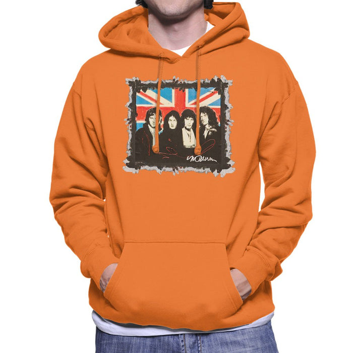 Sidney Maurer Original Portrait Of Queen Union Jack Mens Hooded Sweatshirt - Mens Hooded Sweatshirt