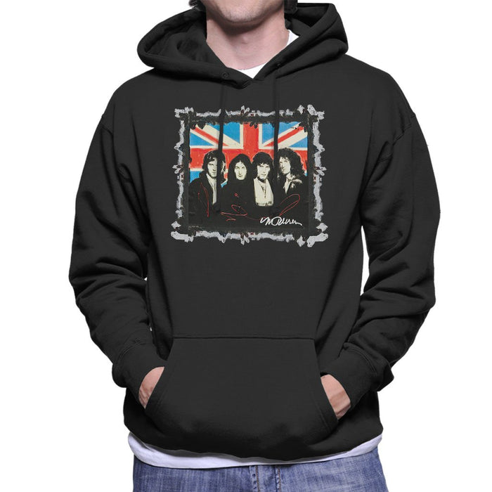 Sidney Maurer Original Portrait Of Queen Union Jack Mens Hooded Sweatshirt - Mens Hooded Sweatshirt