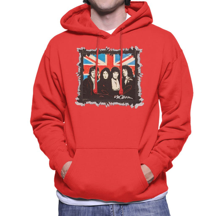Sidney Maurer Original Portrait Of Queen Union Jack Mens Hooded Sweatshirt - Mens Hooded Sweatshirt