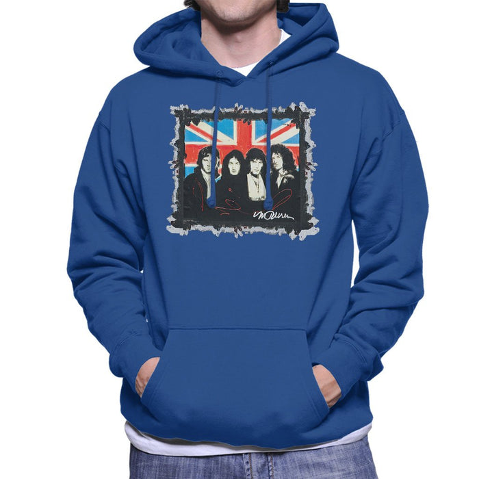 Sidney Maurer Original Portrait Of Queen Union Jack Mens Hooded Sweatshirt - Mens Hooded Sweatshirt