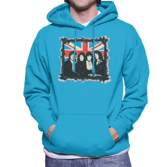 Sidney Maurer Original Portrait Of Queen Union Jack Mens Hooded Sweatshirt - Mens Hooded Sweatshirt