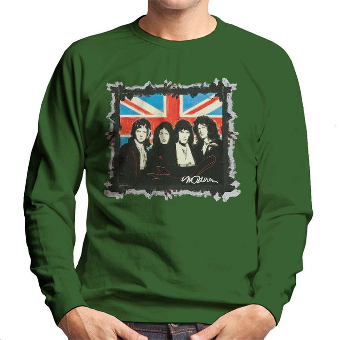 Sidney Maurer Original Portrait Of Queen Union Jack Mens Sweatshirt - Mens Sweatshirt