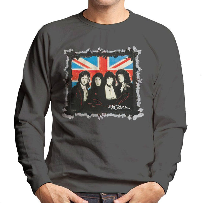 Sidney Maurer Original Portrait Of Queen Union Jack Mens Sweatshirt - Mens Sweatshirt