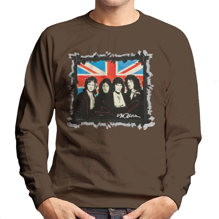 Sidney Maurer Original Portrait Of Queen Union Jack Mens Sweatshirt - Mens Sweatshirt