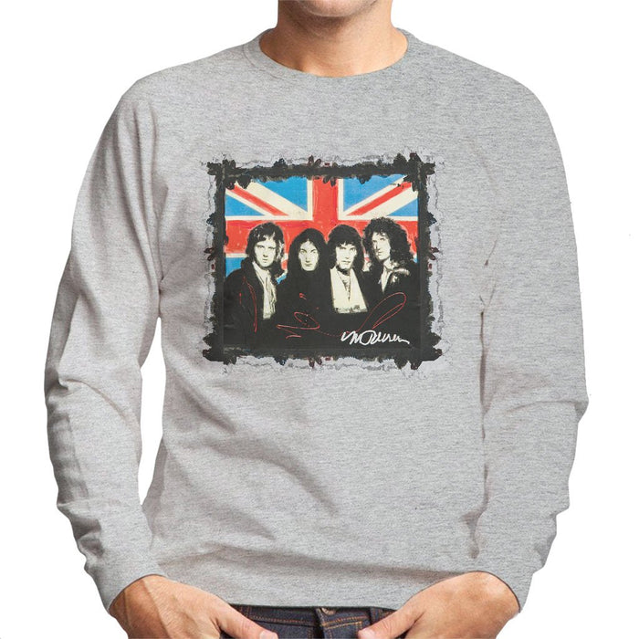 Sidney Maurer Original Portrait Of Queen Union Jack Mens Sweatshirt - Mens Sweatshirt