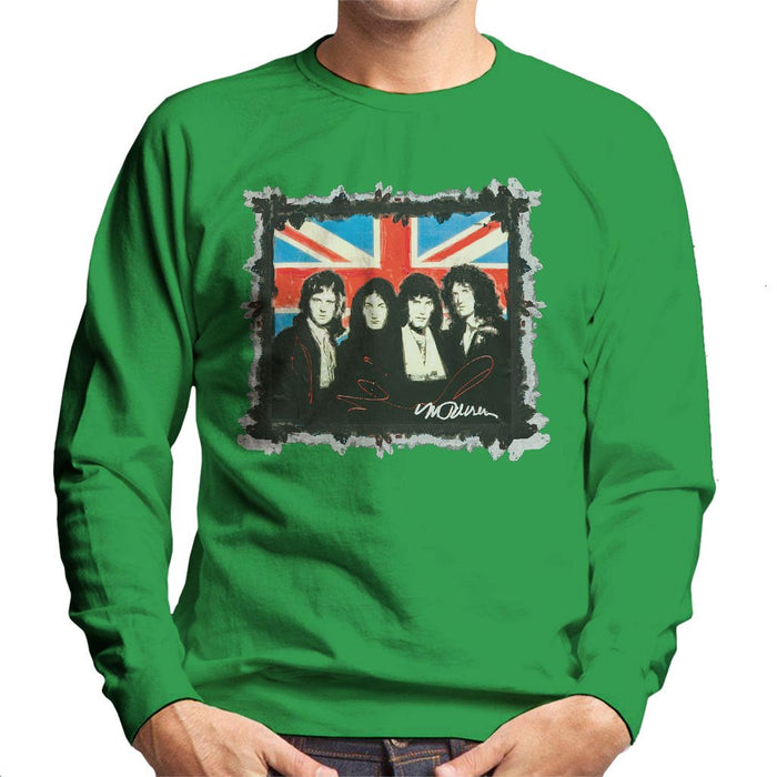 Sidney Maurer Original Portrait Of Queen Union Jack Mens Sweatshirt - Mens Sweatshirt