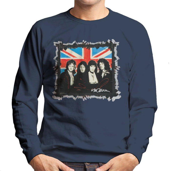 Sidney Maurer Original Portrait Of Queen Union Jack Mens Sweatshirt - Mens Sweatshirt