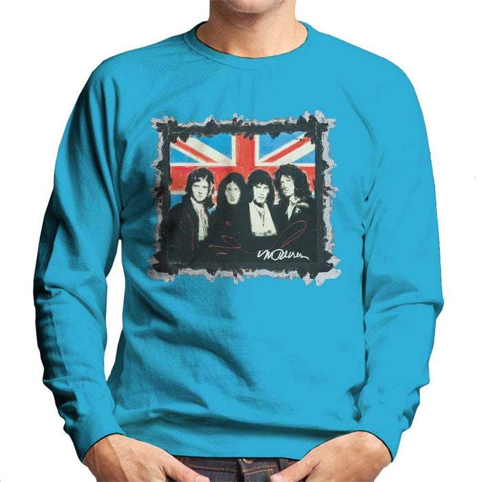 Sidney Maurer Original Portrait Of Queen Union Jack Mens Sweatshirt - Mens Sweatshirt