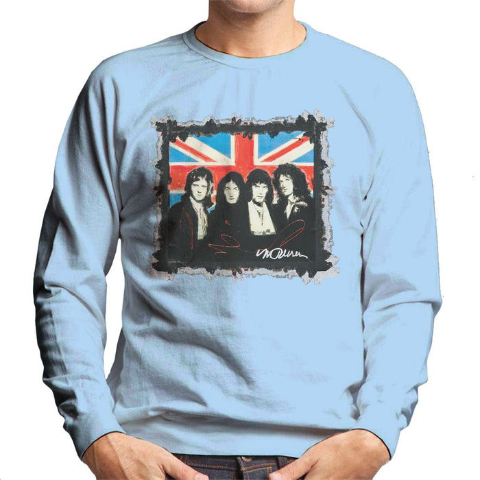 Sidney Maurer Original Portrait Of Queen Union Jack Mens Sweatshirt - Mens Sweatshirt