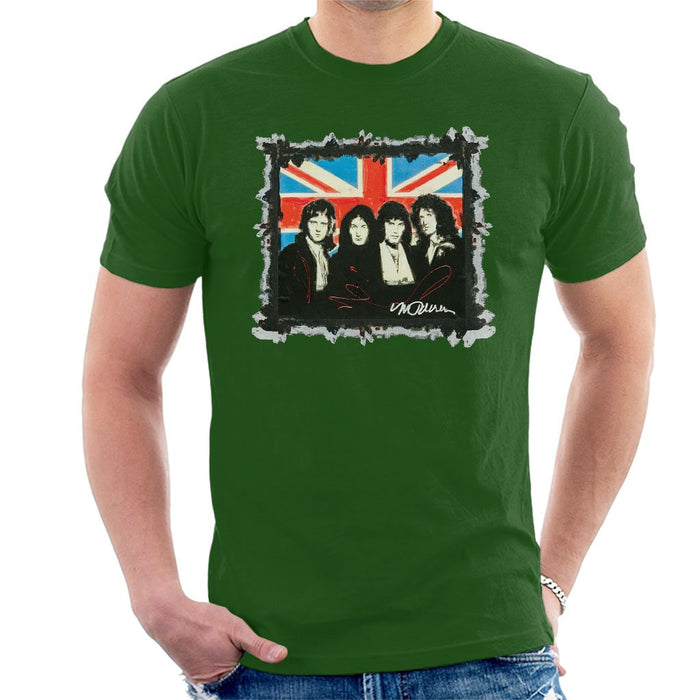 Sidney Maurer Original Portrait Of Queen Union Jack Mens T-Shirt - Mens T-Shirt