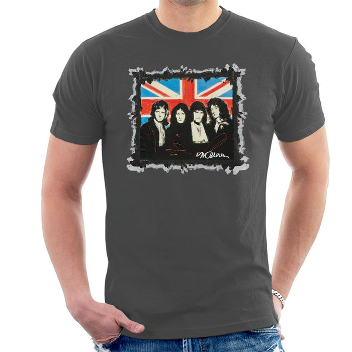 Sidney Maurer Original Portrait Of Queen Union Jack Mens T-Shirt - Mens T-Shirt