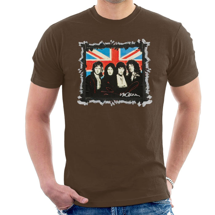 Sidney Maurer Original Portrait Of Queen Union Jack Mens T-Shirt - Mens T-Shirt