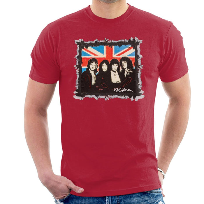 Sidney Maurer Original Portrait Of Queen Union Jack Mens T-Shirt - Mens T-Shirt