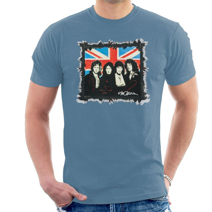 Sidney Maurer Original Portrait Of Queen Union Jack Mens T-Shirt - Mens T-Shirt