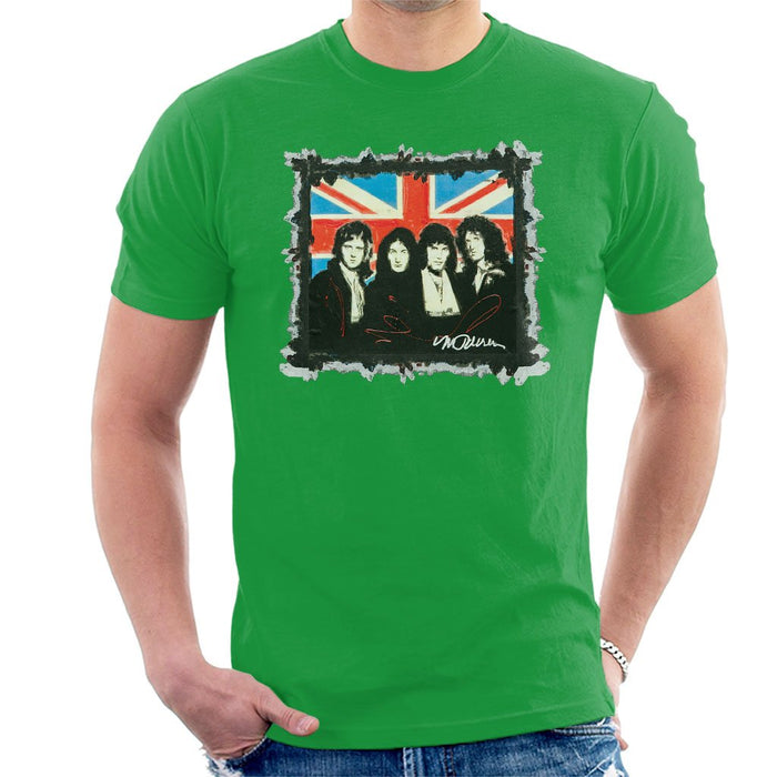 Sidney Maurer Original Portrait Of Queen Union Jack Mens T-Shirt - Mens T-Shirt