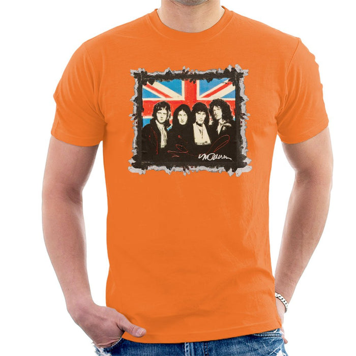 Sidney Maurer Original Portrait Of Queen Union Jack Mens T-Shirt - Mens T-Shirt