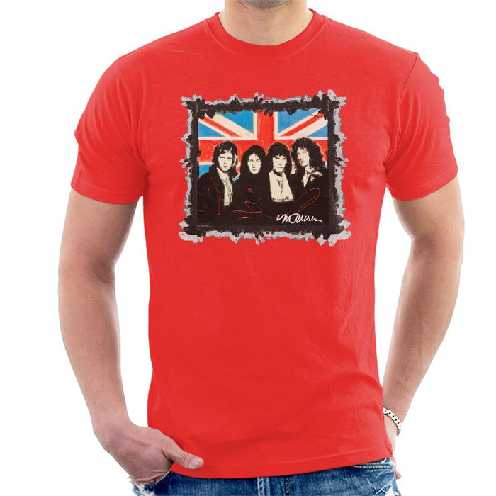 Sidney Maurer Original Portrait Of Queen Union Jack Mens T-Shirt - Mens T-Shirt