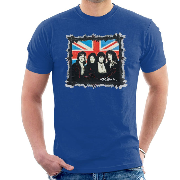 Sidney Maurer Original Portrait Of Queen Union Jack Mens T-Shirt - Mens T-Shirt
