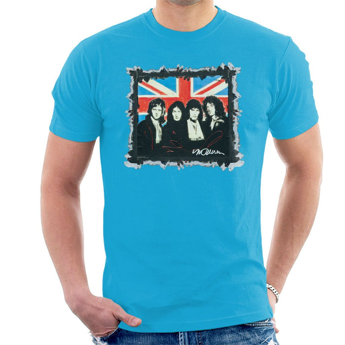 Sidney Maurer Original Portrait Of Queen Union Jack Mens T-Shirt - Mens T-Shirt