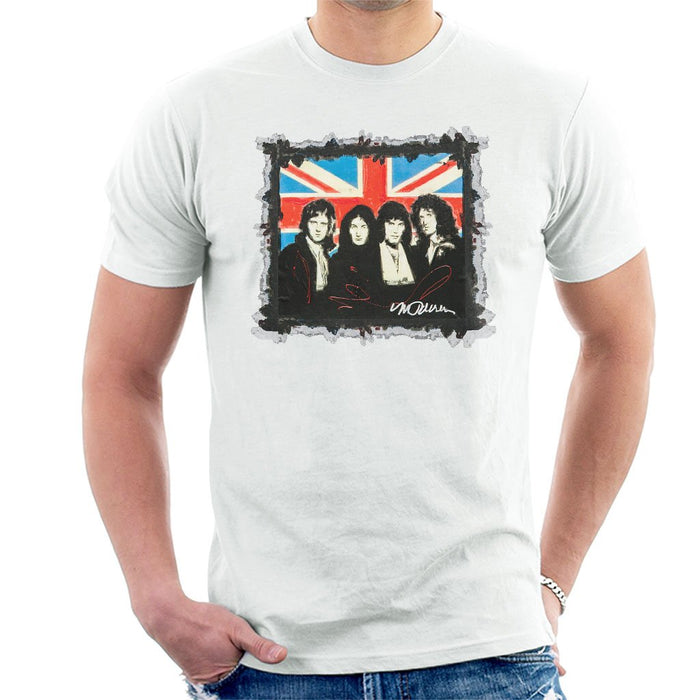 Sidney Maurer Original Portrait Of Queen Union Jack Mens T-Shirt - Mens T-Shirt