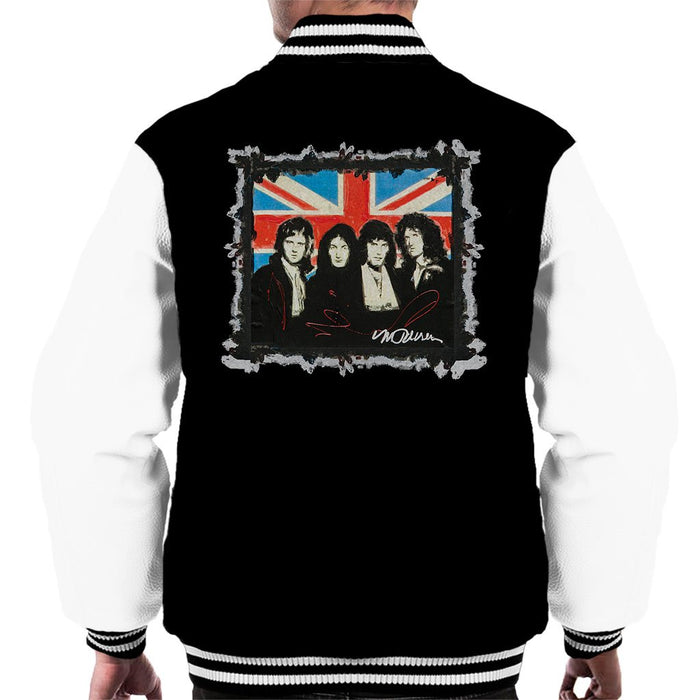 Sidney Maurer Original Portrait Of Queen Union Jack Mens Varsity Jacket - Mens Varsity Jacket